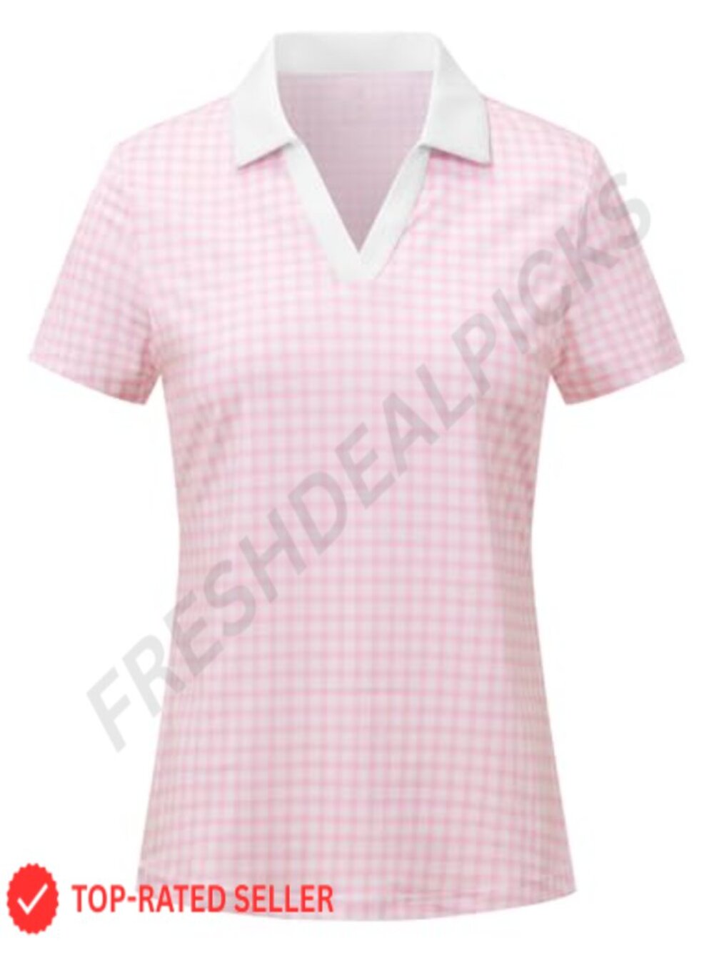 Women's Short Sleeve Golf Tennis Polo Shirts V Neck Collared Workout Tops UV